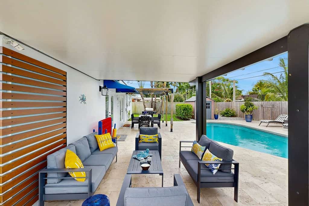 Inviting villa with heated saltwater pool & tropical backyard oasis