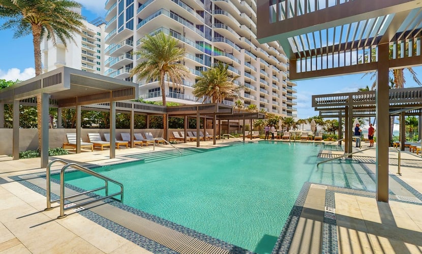 Dog friendly, beach front condo with pool, hot tub & fully equipped fitness room