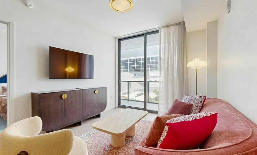 Contemporary condo with rooftop pool, balcony & designer amenities