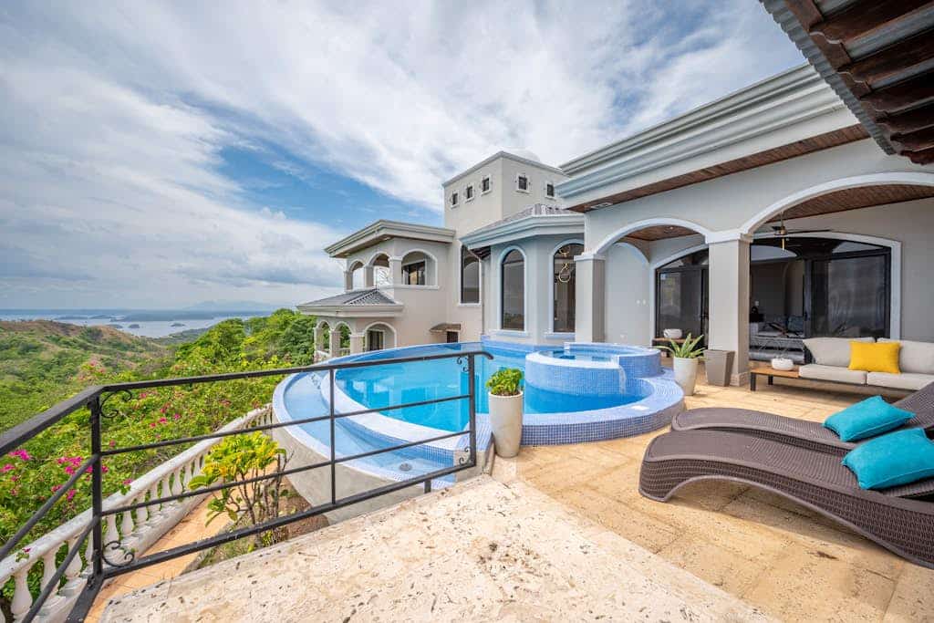 Seaside Mansion with Majestic Ocean Views and patio overlooking infinity pool