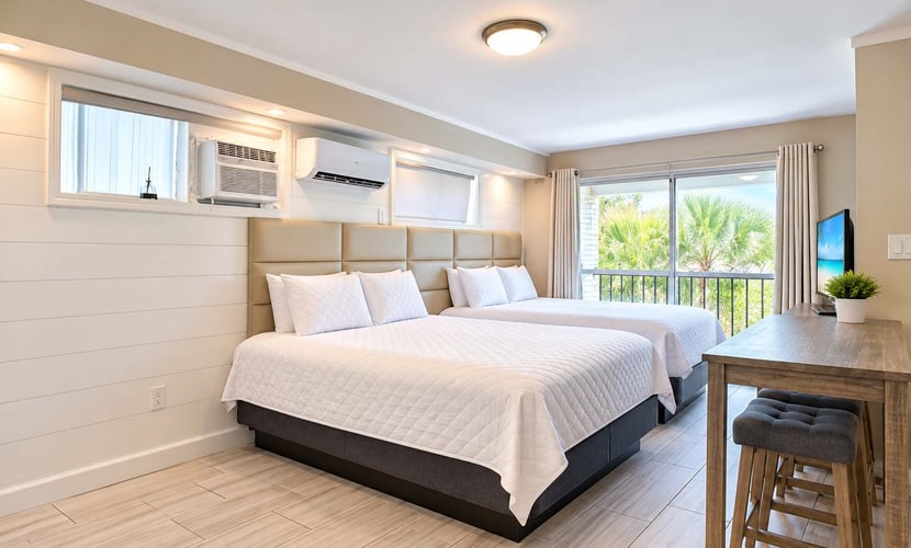 Welcome to Beach Bliss at 300 Tenth, a stylish coastal retreat designed for effortless relaxation in the heart of Myrtle Beach. Ideally situated just moments from the ocean, this inviting studio combines comfort, convenience, and coastal charm for a memorable seaside escape.
Thoughtfully appointed for a relaxing stay, the studio features comfortable bedding along with convenient essentials, including a mini fridge and microwave. The welcoming atmosphere provides the perfect place to enjoy a leisurely morning or unwind after a sun-filled day along the Grand Strand.
Spend your days soaking up the Carolina sunshine, relaxing by the resortâs outdoor swimming pool, or heading to the nearby beach for sand, surf, and refreshing ocean breezes. When youâre ready to explore, Myrtle Beachâs renowned dining, shopping, golf, entertainment, and attractions are all within easy reach.
Whether youâre planning a romantic coastal retreat, a relaxing beach vacation, or a getaway filled with Myrtle Beach adventures, Beach Bliss at 300 Tenth offers an elevated home base for enjoying everything the coast has to offer.