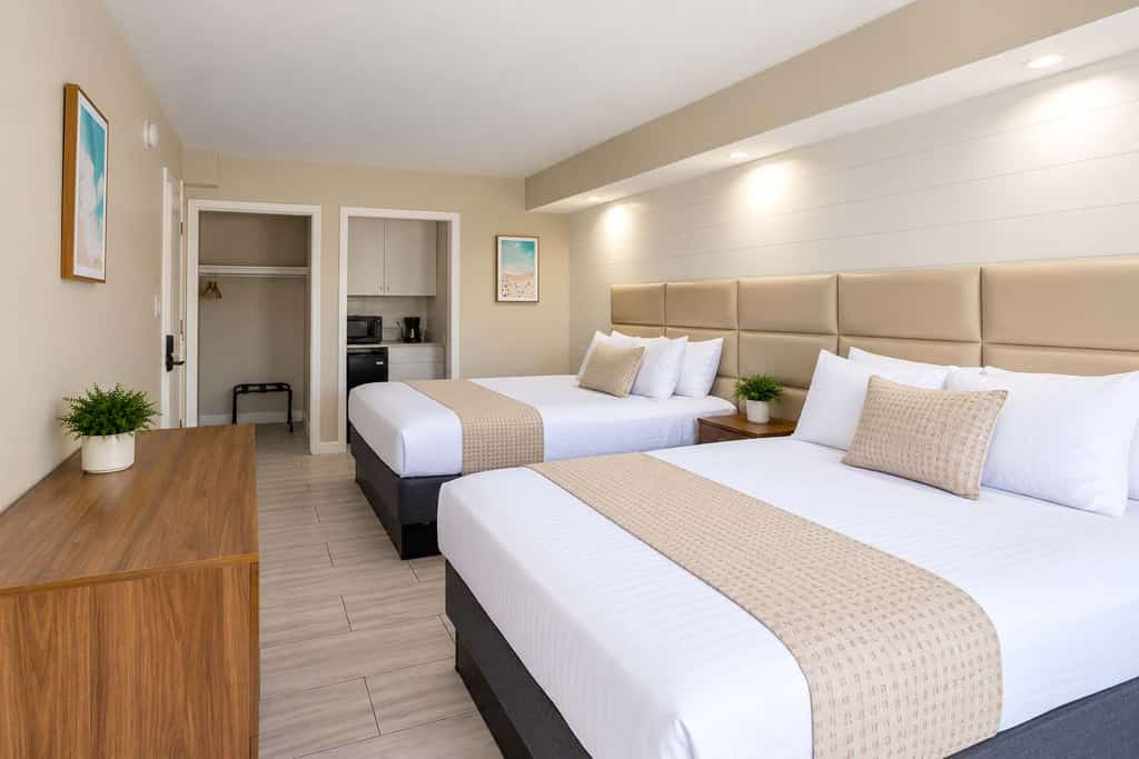Enjoy the sun, sea, and laid-back coastal atmosphere at 300 Tenth, Unit 222. Ideally located just moments from the ocean, this inviting studio offers a comfortable and convenient retreat for your Myrtle Beach getaway.

Featuring two comfortable queen beds, the studio is well suited for couples, families, or small groups of up to four guests. A convenient kitchenette provides the essentials for preparing light meals, snacks, or your favorite drinks throughout your stay.

Spend your days soaking up the sunshine at the nearby beach or relaxing by the resort’s outdoor swimming pool. After a day of seaside fun and exploring Myrtle Beach, return to your private studio to unwind and recharge.

With a desirable coastal location, comfortable accommodations, and convenient resort amenities, Unit 222 is a welcoming home base for your next Myrtle Beach vacation.