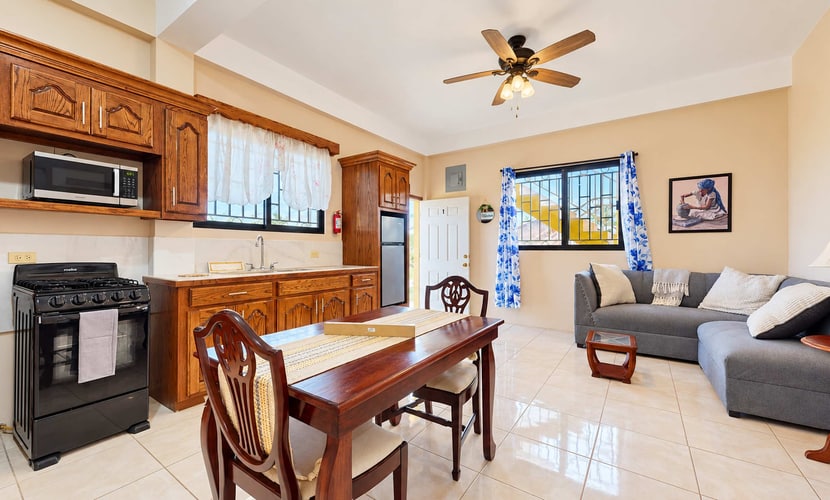 Discover authentic Belizean culture and coastal living at CR Place Vacation Rentals in Dangriga Town. This comfortable ground-floor apartment features an air-conditioned bedroom, in-unit laundry, a full kitchen, high-speed Wi-Fi, and convenient access to local markets and cultural landmarks.