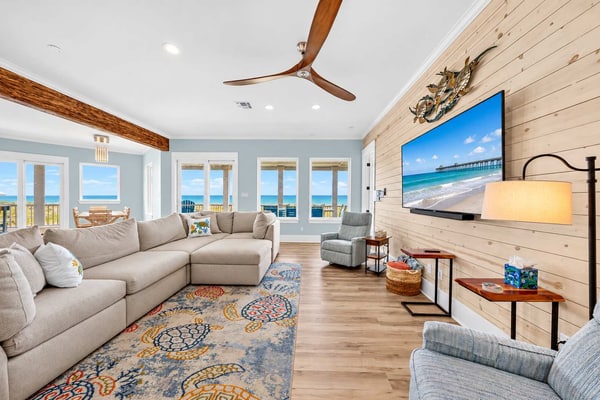 Welcome to A Sight for Shore Eyes, a spacious beachfront home in Port Aransas built for a big group. With three bedrooms, three and a half baths, and room for ten, everyone has space to spread out. Spend your days on the sand just steps away, grill out and dine on the wraparound deck with Gulf views, and gather back inside for easy island evenings. With Port Aransas dining, shops, and the beach all close by, it is a comfortable basecamp for a Gulf Coast getaway with family and friends.