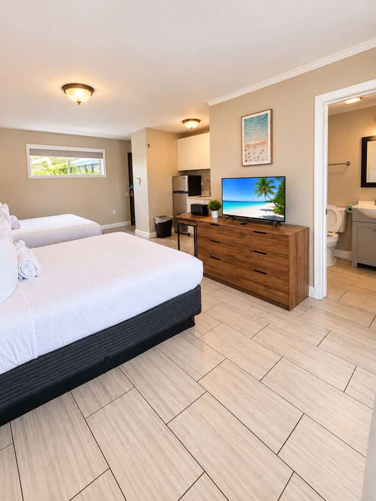 Wake up in vacation mode at Beach Dreams at 300 Tenth, Unit 110, where sunny beach days and the best of Myrtle Beach are just moments away. This inviting studio combines comfort, convenience, and coastal charm, complete with a private balcony where you can step outside, enjoy the fresh air, and ease into the relaxed pace of your Myrtle Beach getaway.

Perfect for up to four guests, the studio features two comfortable queen beds and a full kitchen, giving you the freedom to enjoy everything from a quick breakfast before heading to the beach to a relaxed meal after a day of exploring.

Spend your mornings enjoying the nearby shoreline, soak up the Carolina sunshine, cool off with a refreshing swim in the resort’s outdoor pool, or simply unwind on your private balcony. When you’re ready to explore, Myrtle Beach’s popular dining, shopping, golf, entertainment, and family-friendly attractions are all within easy reach.

Whether you’re planning a couples getaway, a family beach vacation, or a fun trip with friends, Beach Dreams offers a welcoming retreat with the space, amenities, and coastal location you need for a memorable Myrtle Beach stay.