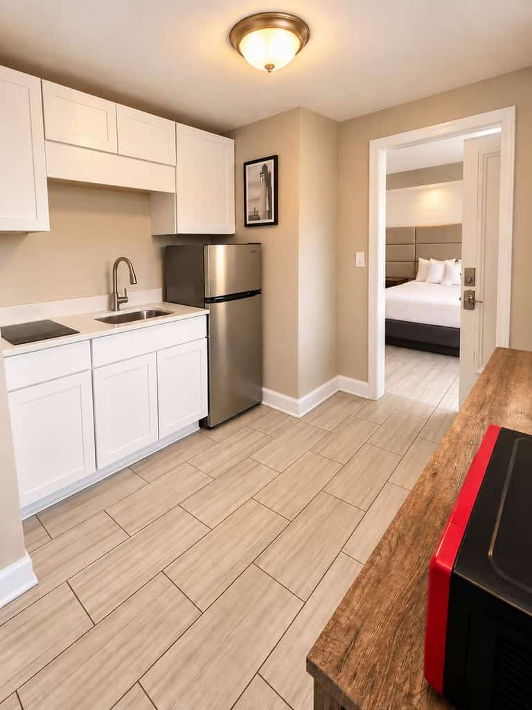 Turn your Myrtle Beach getaway into an Ocean Daydream at 300 Tenth, Unit 108, where sunny beach days, coastal breezes, and endless vacation fun are just moments away. This inviting studio blends comfort and convenience with a prime location near the ocean, making it an ideal retreat for your next seaside escape.

Perfect for up to four guests, the studio features two comfortable queen beds and a full kitchen, giving you the flexibility to prepare breakfast before a day at the beach, keep your favorite snacks and drinks on hand, or enjoy a relaxed meal after exploring Myrtle Beach.

Spend your days soaking up the Carolina sunshine at the nearby beach, cool off with a refreshing swim in the resort’s outdoor pool, or head out to discover Myrtle Beach’s popular dining, shopping, golf, entertainment, and family-friendly attractions.

Whether you’re planning a couples retreat, a family beach vacation, or a getaway with friends, Ocean Daydream offers the comfort, convenience, and coastal location you need to relax, recharge, and make the most of your Myrtle Beach stay.