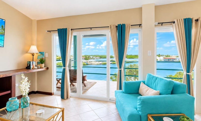 Wake up to lagoon views in this newly renovated one-bedroom condo at Mara Laguna, San Pedro, Ambergris Caye. This third-floor retreat has a king bed, a private balcony, a fully equipped kitchen and access to the community pool. It’s ideal for a solo escape or a getaway for two, with a cafe across the street and town close by.
