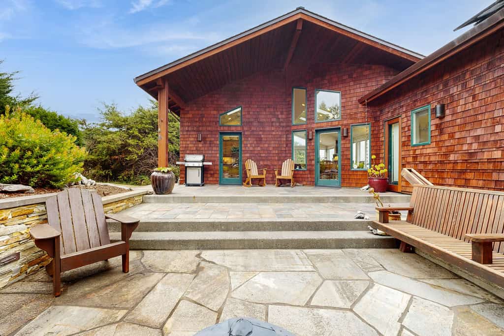 This stunning custom home was built to take full advantage of its ridge-top views of the Albion River and Pacific Ocean. The great room, primary bedroom and secondary bedroom all feature spectacular views of the ocean and the Albion River Bridge, the largest wood trestle bridge remaining in California.

With Starlink Wi-Fi, the home is also well suited for remote work. It is an ideal retreat for families and groups, with a spacious open great room featuring a sectional, sofa and two corner chairs positioned for enjoying beautiful coastal sunsets.

The dining table seats 8+, with three additional counter stools off the spacious, fully equipped kitchen. Guests regularly remark on how well stocked the kitchen is for family cooking and holiday stays.

The great room also features a 50-inch flat-screen TV and Baldwin piano, with two additional televisions elsewhere in the home. For entertainment, there is a pool table, darts, board games and puzzles.

The area has recently added a Verizon tower for improved cell coverage, and the home also has a landline with unlimited long-distance calling.