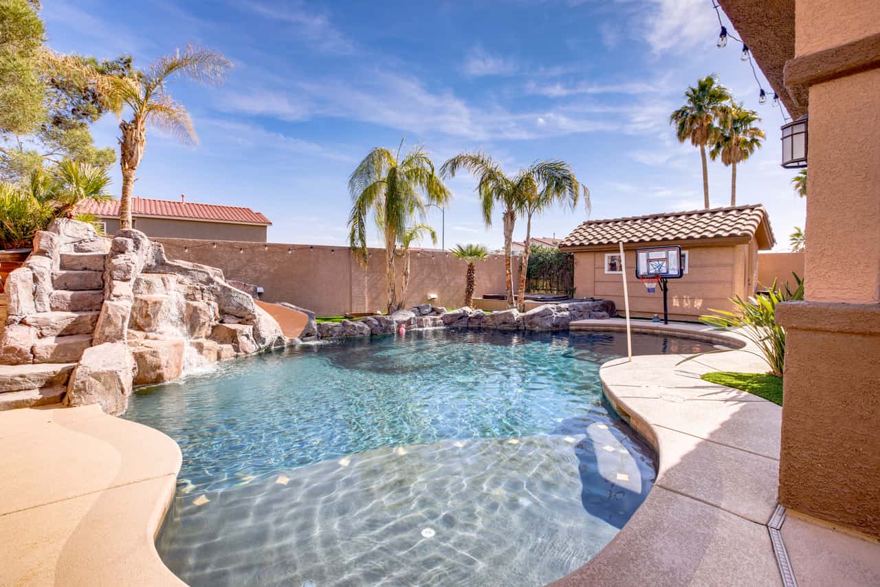 Pool Slide Game Large Las Vegas Home w/ Pool, Hot Tub + Game Room | 5 Bed Henderson, NV ...