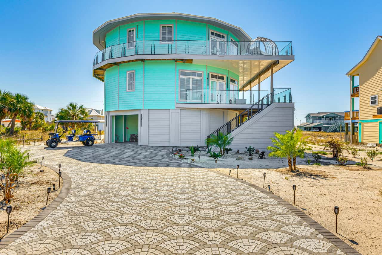 Golf Cart + Elevator: Retreat 1 Block to Beach | 5 Bed Pensacola Beach ...