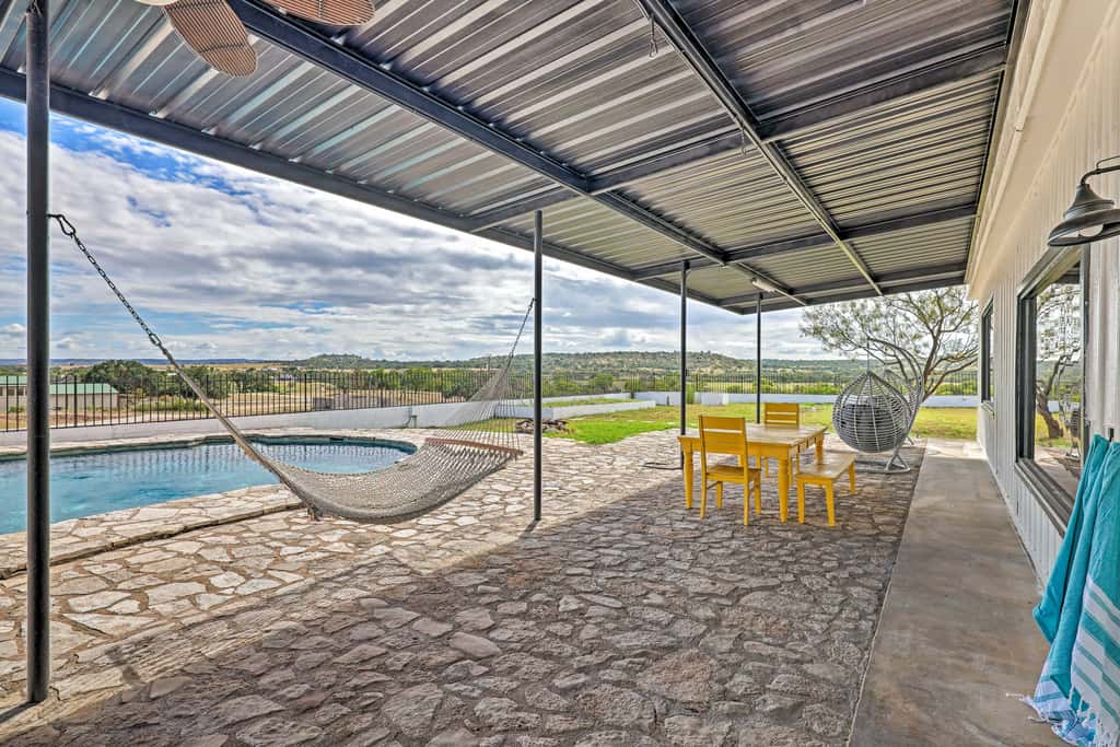 Trendy Fredericksburg Pad w/ Pool & Valley Views!