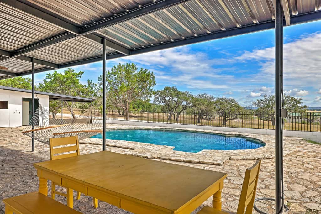 Trendy Fredericksburg Pad w/ Pool & Valley Views!