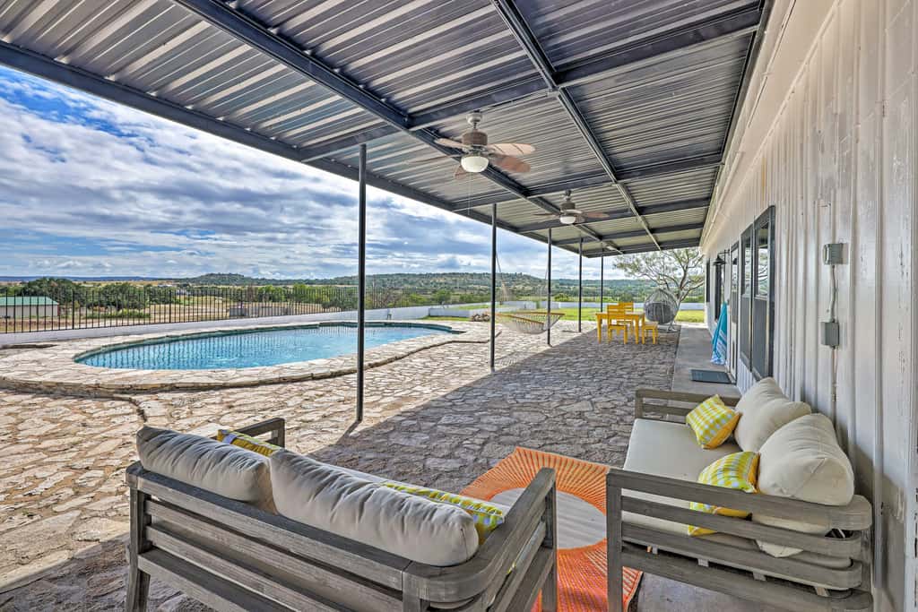 Trendy Fredericksburg Pad w/ Pool & Valley Views!