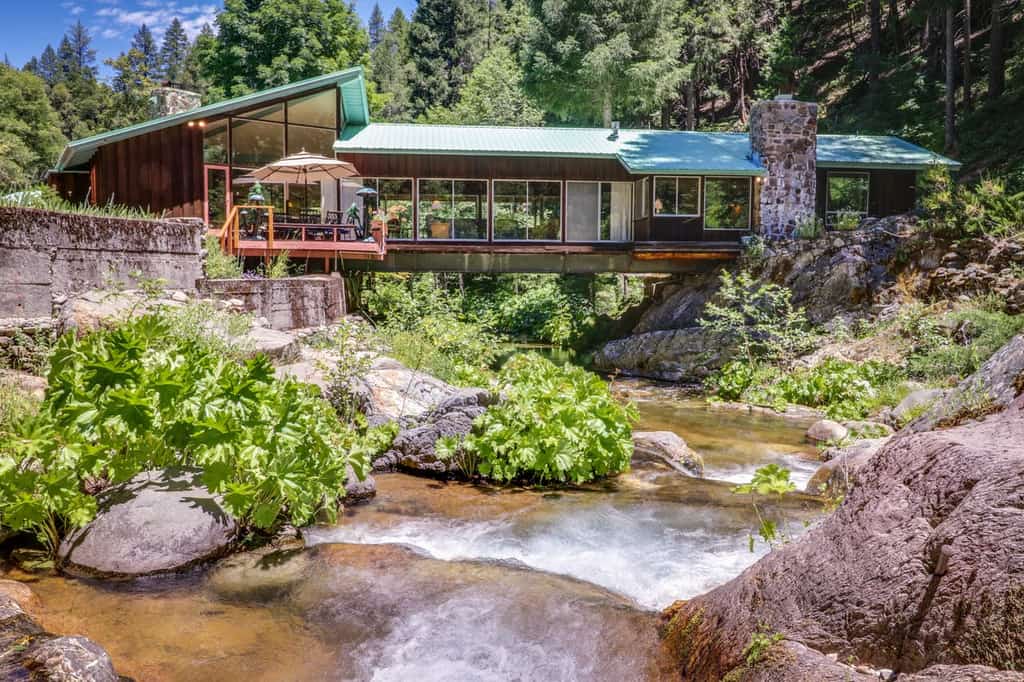 vacation home over river in Northern California
