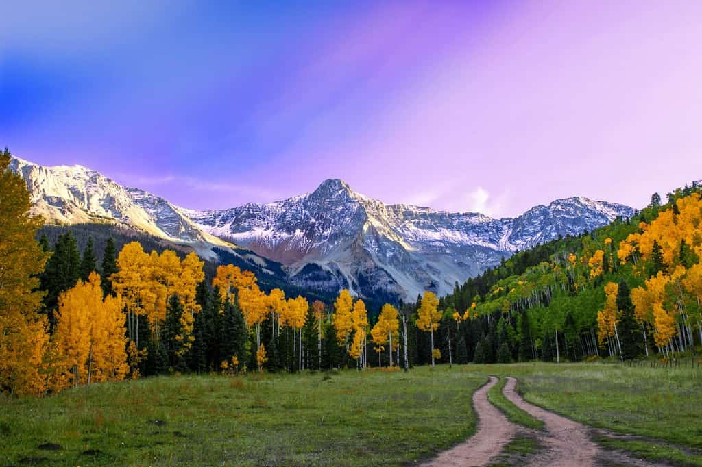 beautiful mountain view of Telluride, CO