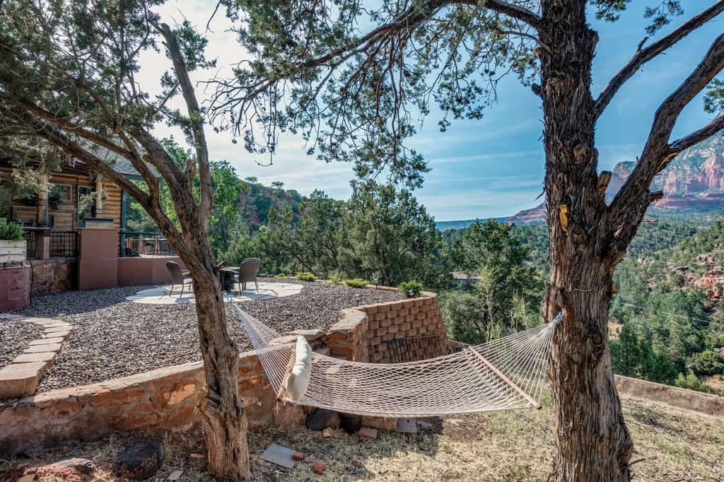 A hammock overlooking a gorgeous view in Sedona, AZ.
