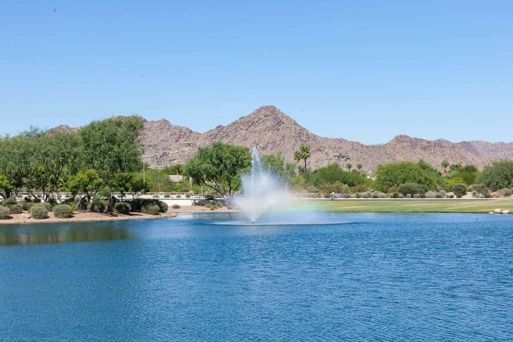 Golf course pond located in Glendale, AZ