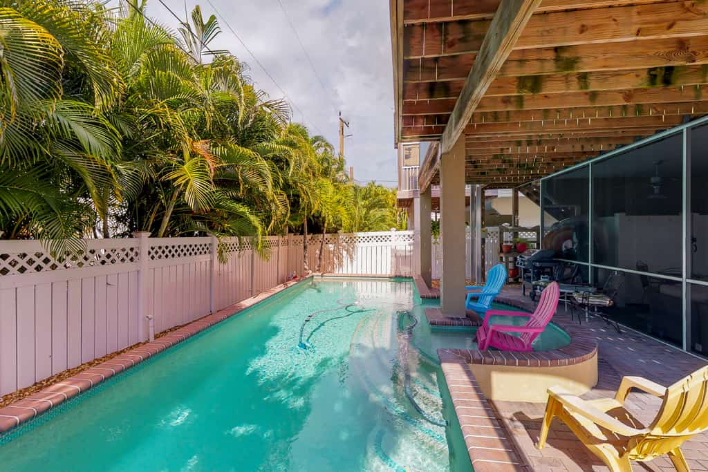 private outdoor pool of Holmes Beach, FL vacation home