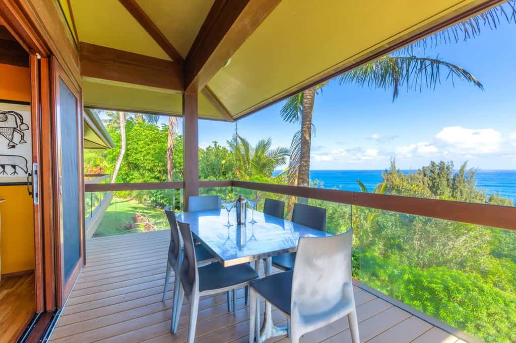 Vacation rental balcony in Princeville