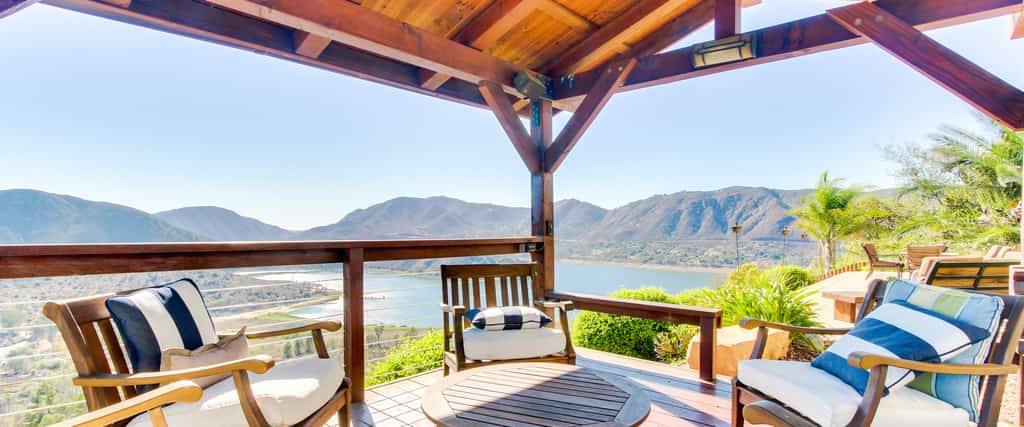 Vacation rental deck in California