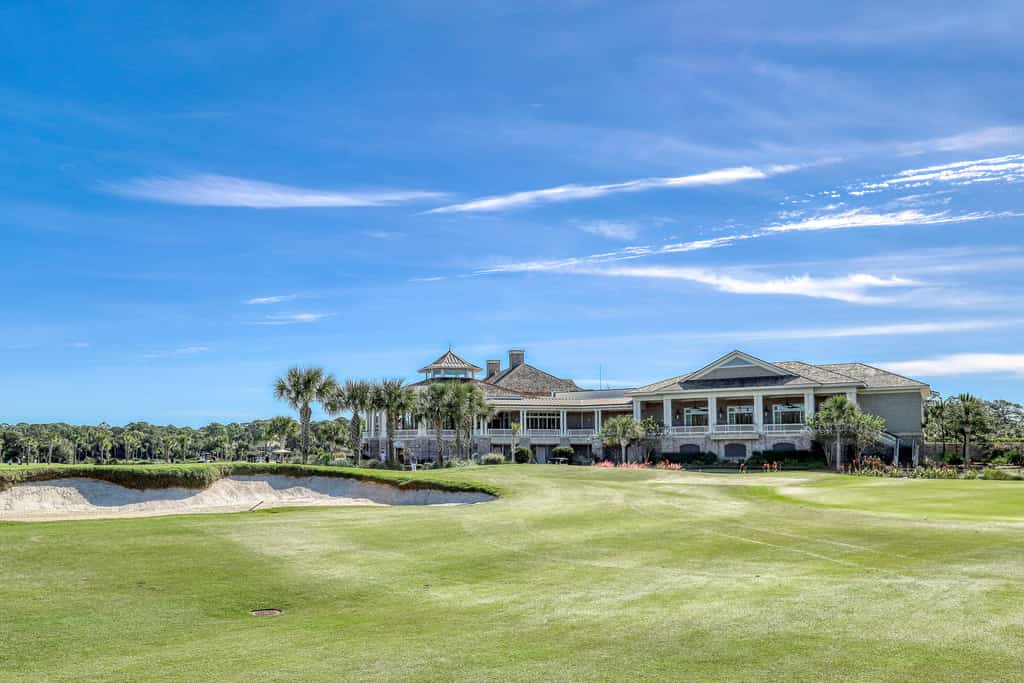 Vacation rental with a golf course.