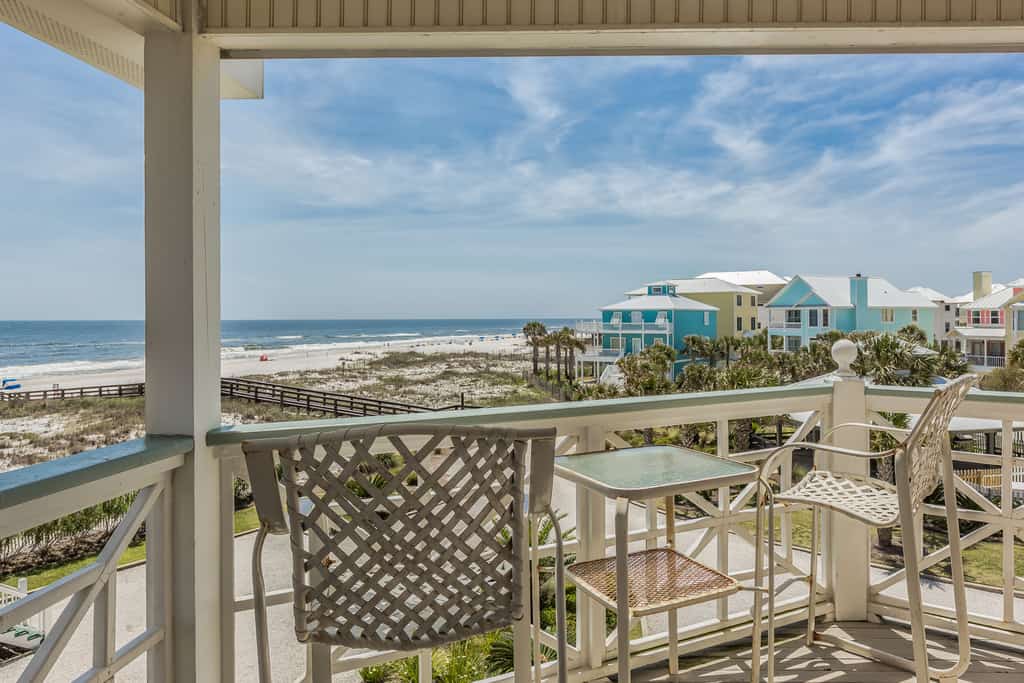 The view from the balcony at a rental in Orange Beach, AL.