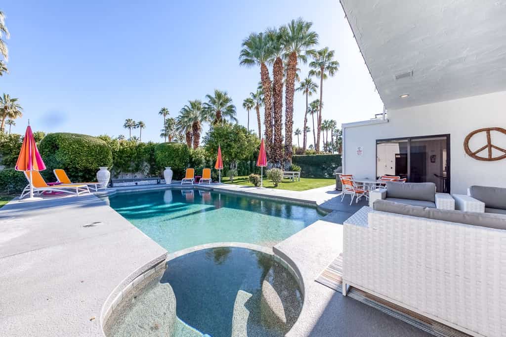 outdoor pool at a Palm Springs, CA vacation rental