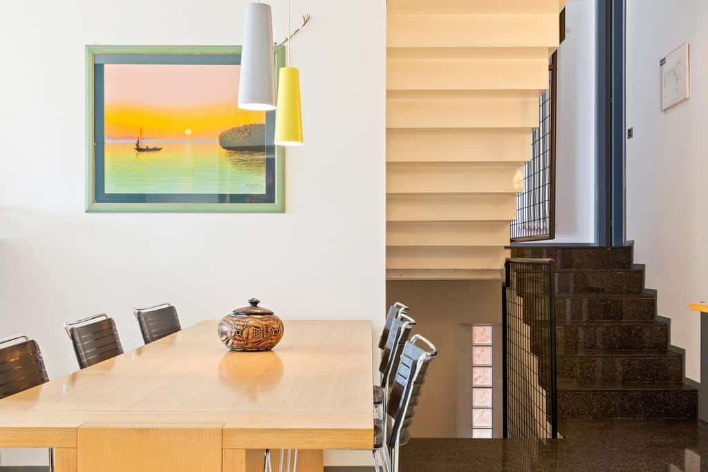 Vacation rental dining area and stairs