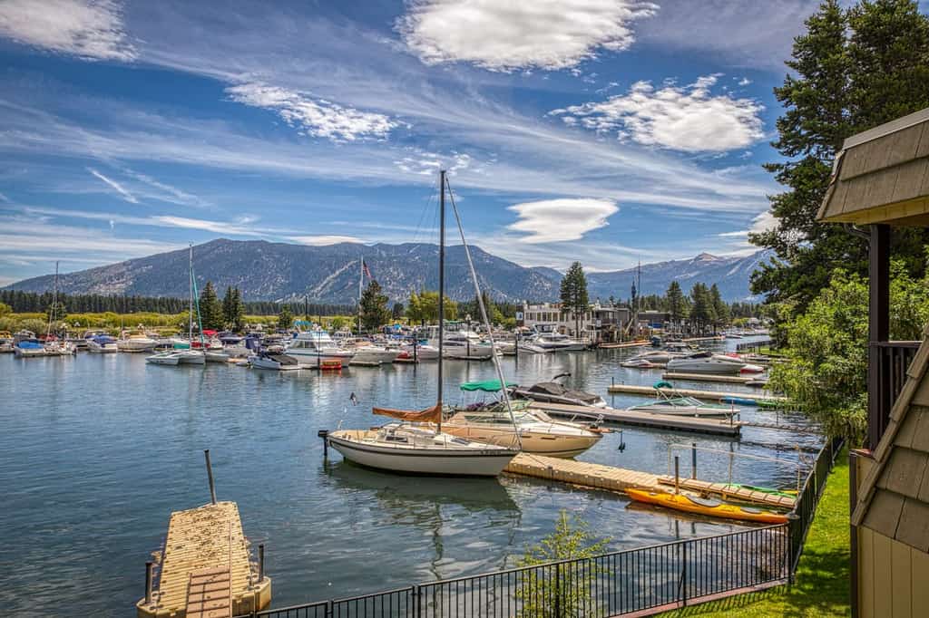 South Lake Tahoe filled with boats