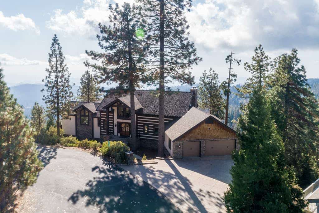 shaver lake, california cabin perches above the lake