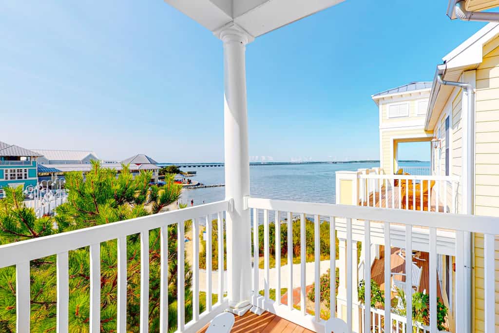 The view from a balcony at a vacation rental in Ocean City, MD.