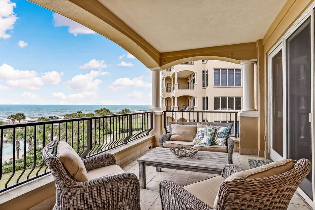 view of the ocean from the deck at a vacation rental in Fernandina Beach.