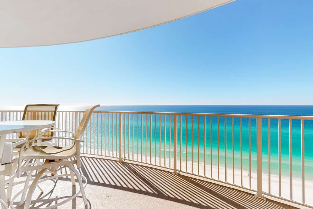The view from the balcony at a PCB condo rental.