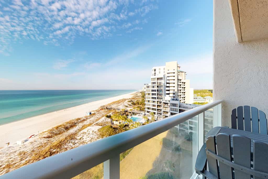 The view from the balcony overlooking the ocean at a vacation rental in Miramar Beach at Sandestin.