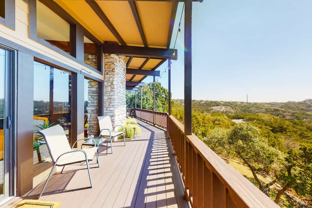 The view from the deck of an Austin, TX rental.