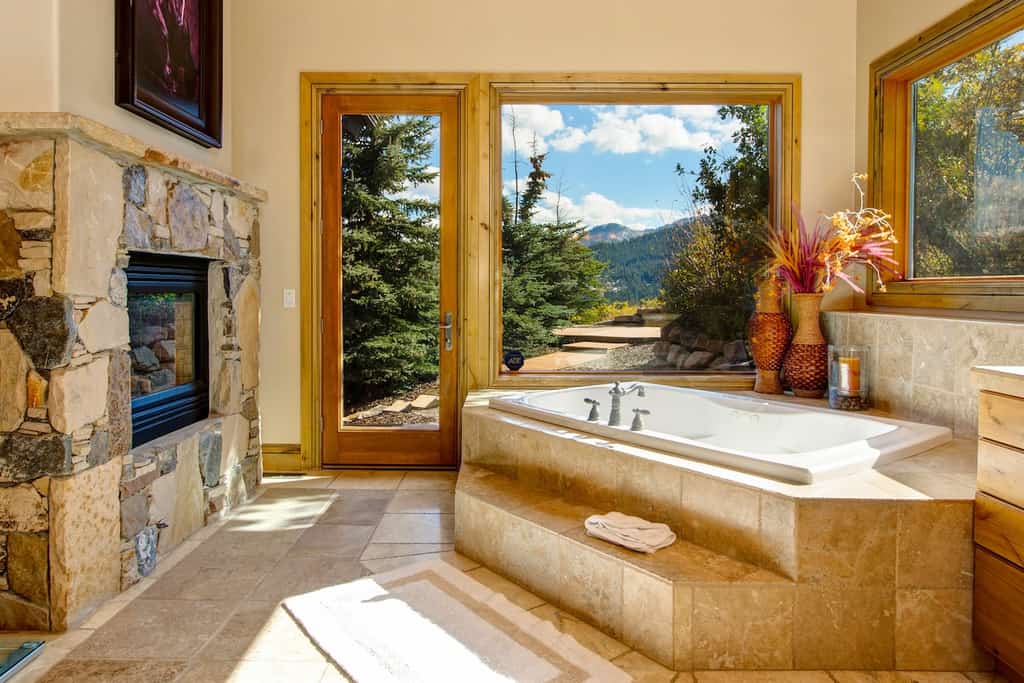 The bathroom of a rental in Park City, Utah.