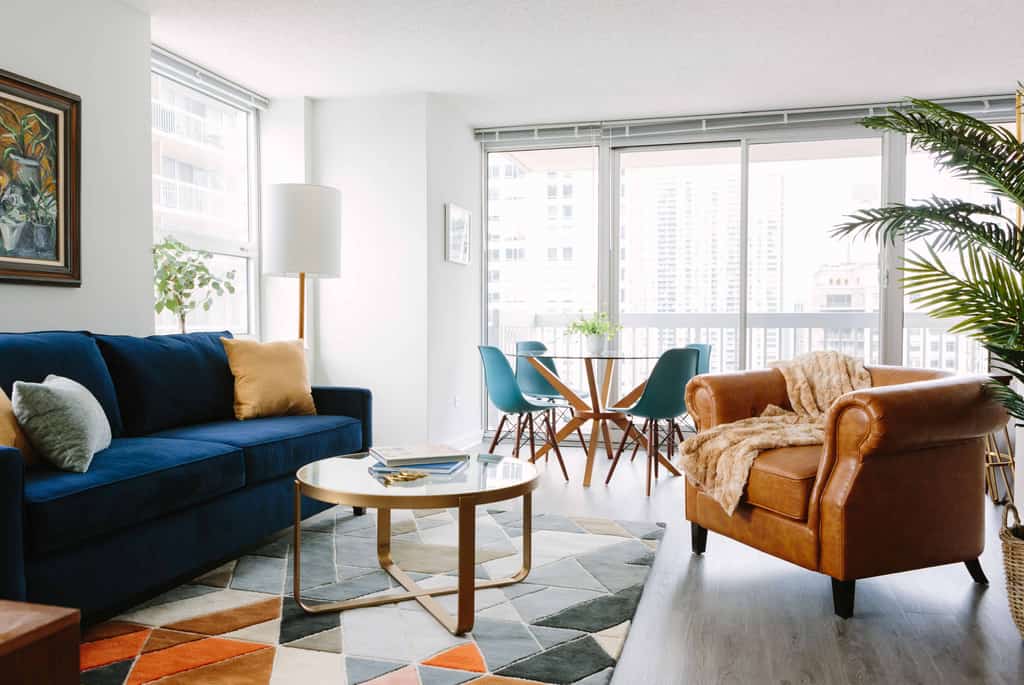 interior living room decorations in a modern condo