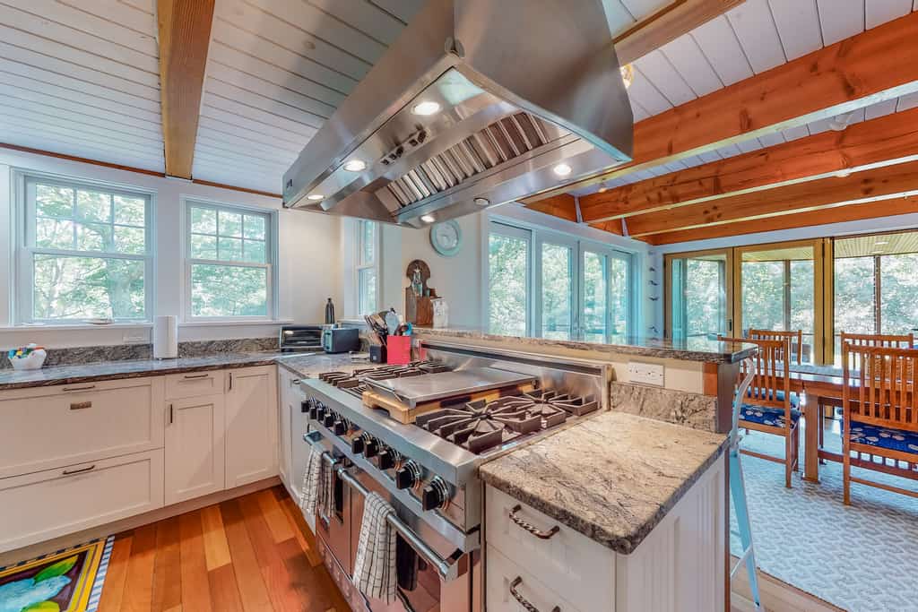 The kitchen of a vacation rental in Martha's Vineyard.
