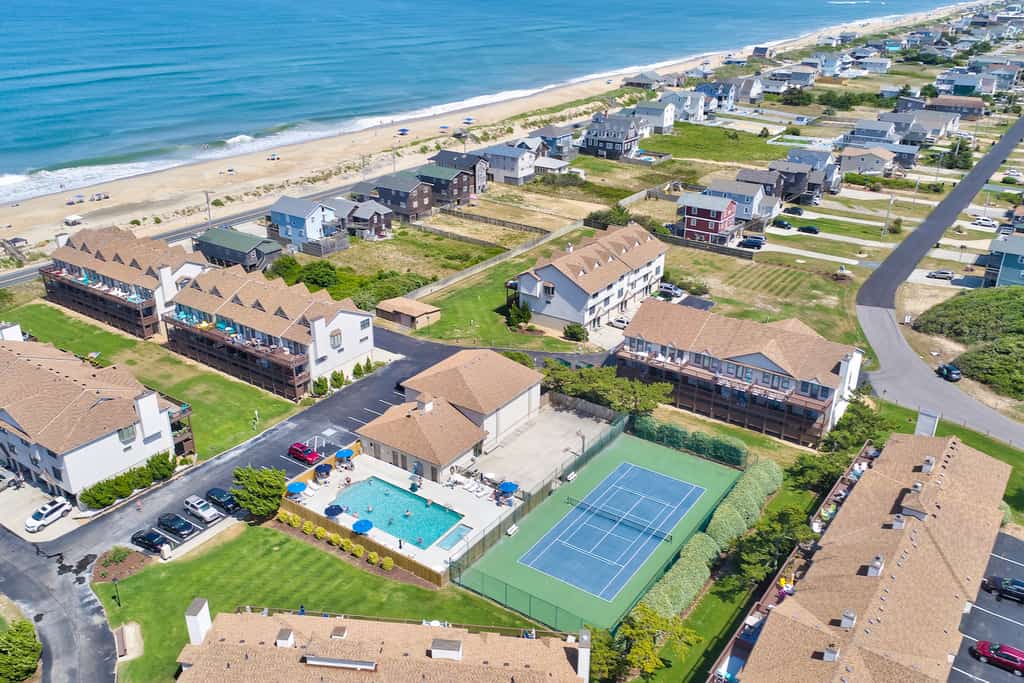 Birds eye view of Kitty Hawk, NC.