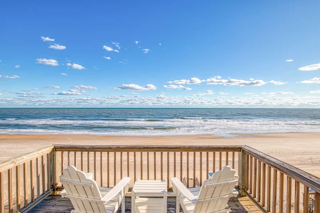 Chairs overlooking the Gulf Coast.