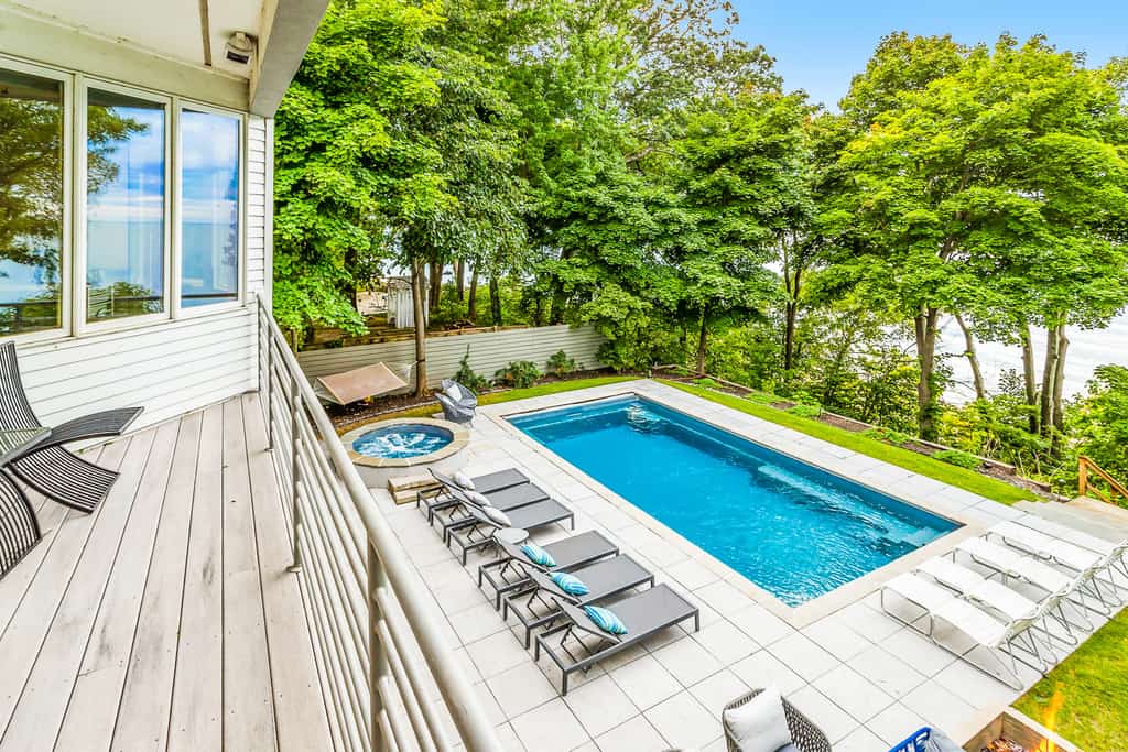 lake michigan home with pool