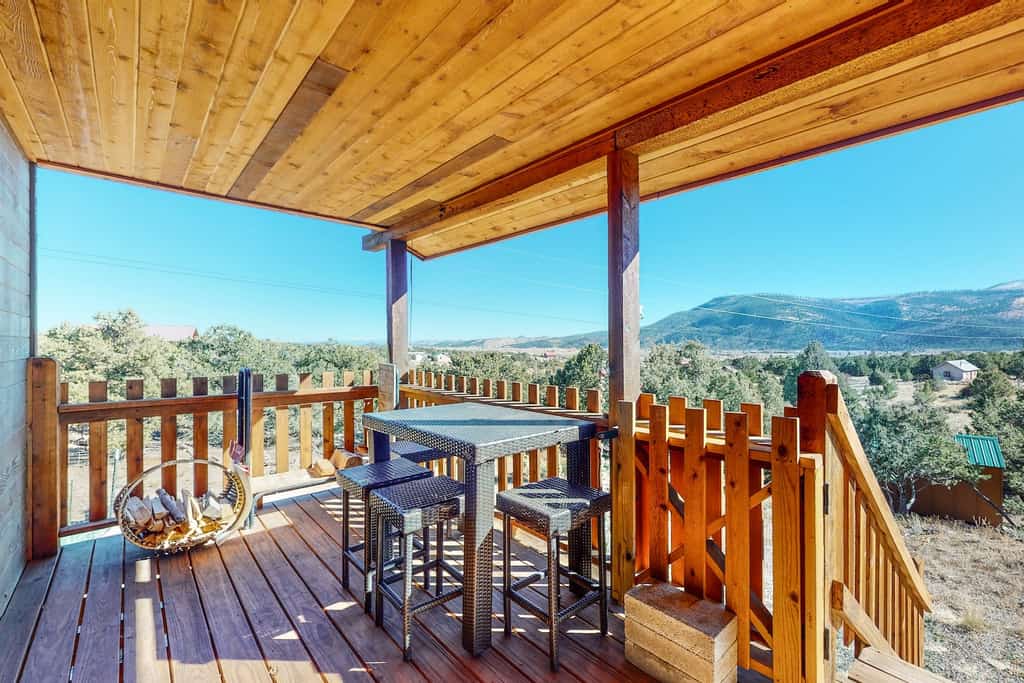 View from the porch at a South Fork cabin rental.