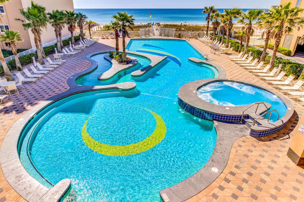 The Crystal Tower pool in the Gulf Shores.