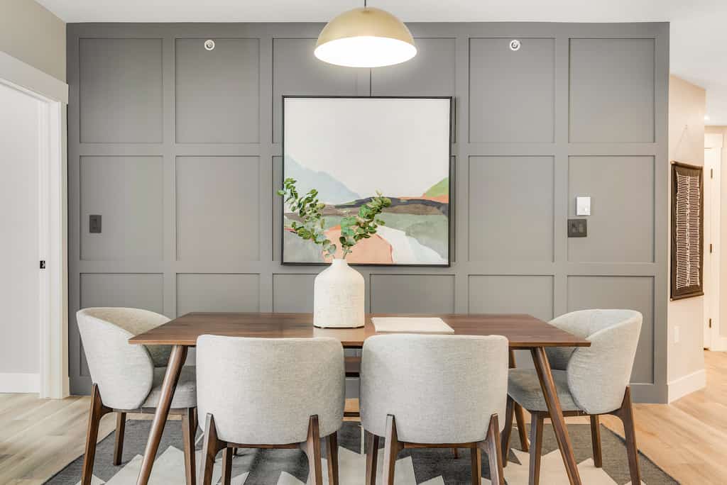 An elegant dining area at a vacation rental in Winter Park, CO.