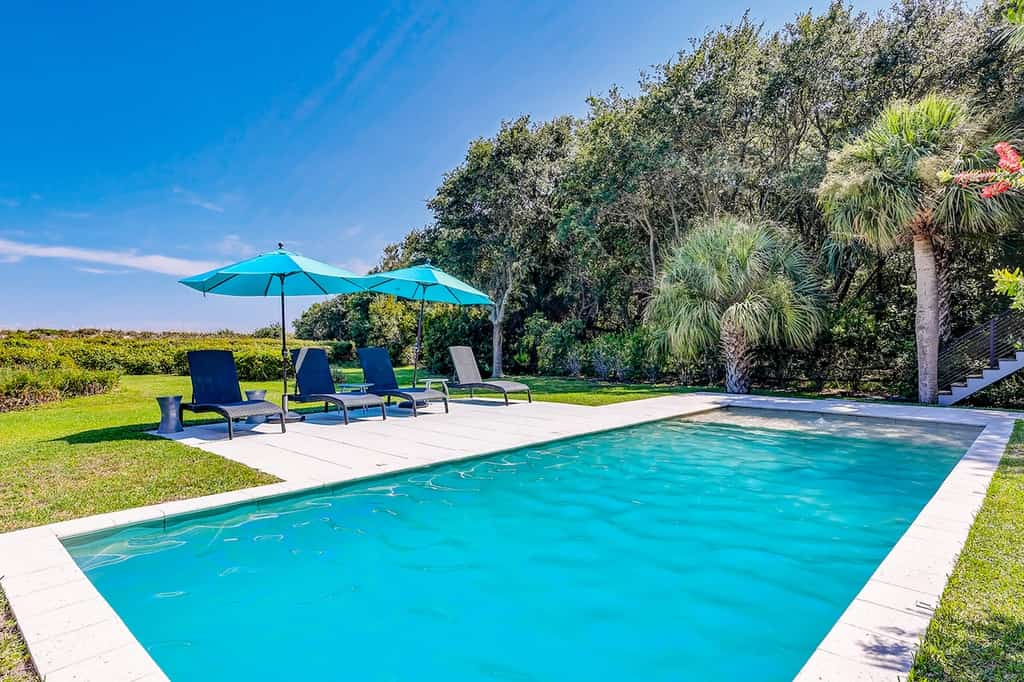 The pool area at a Hilton Head Island rental