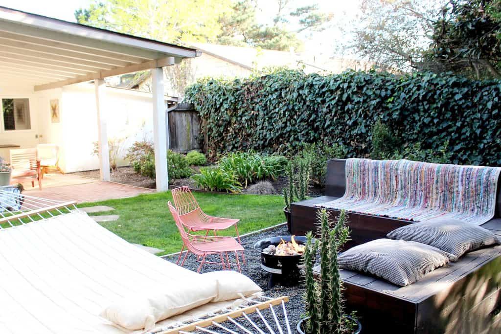 The back firepit area of a vacation rental in Santa Barbara.