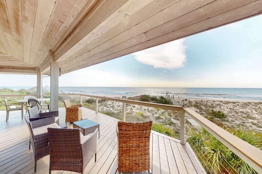 The view from the balcony at a vacation rental on St. George Island.