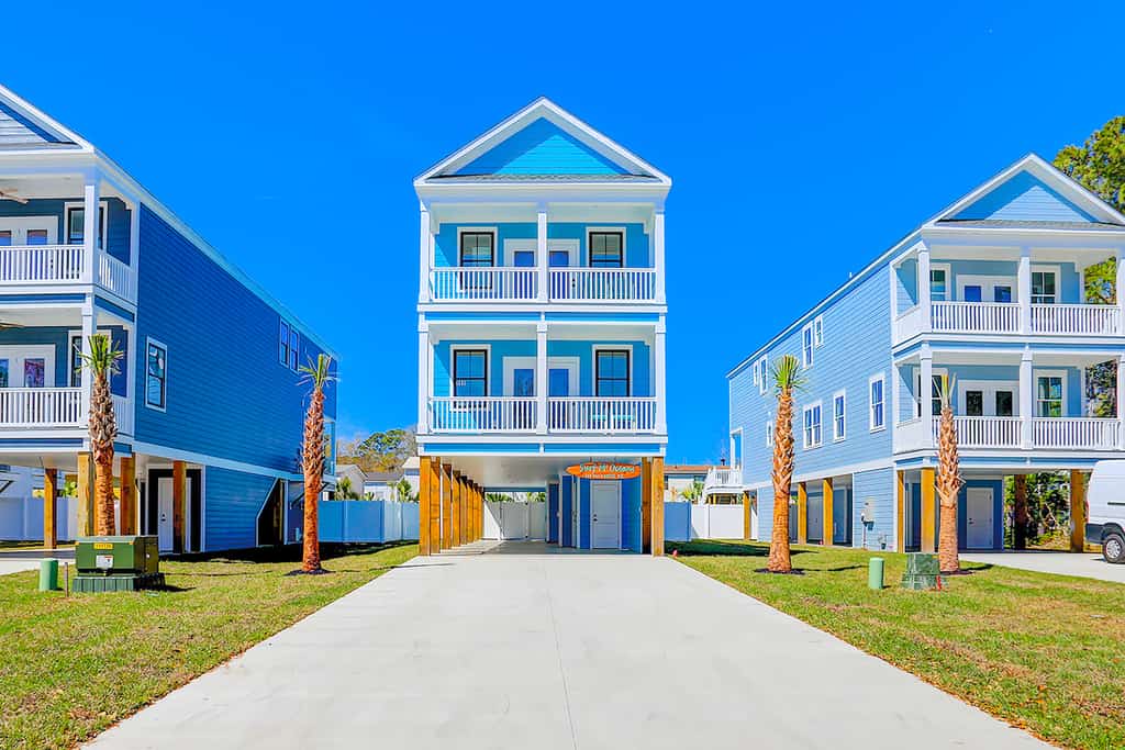 A three story vacation rental in a snowbird destination.