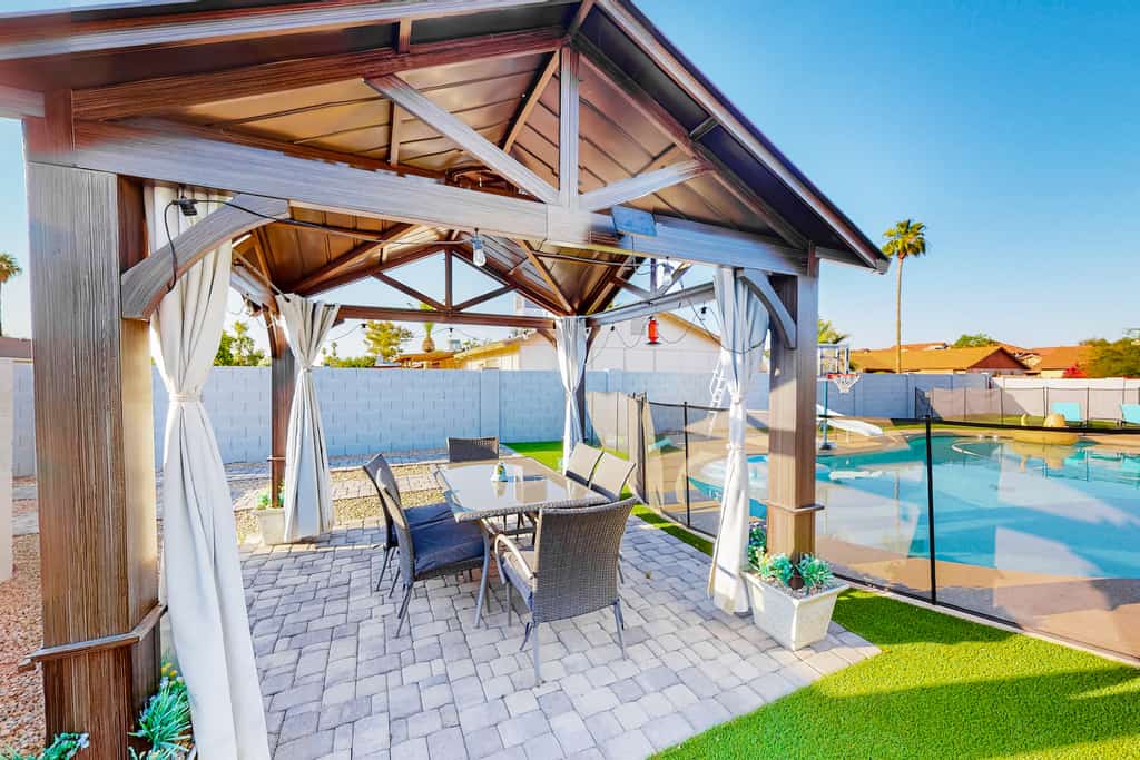 The pool area of a vacation rental in Chandler, AZ.