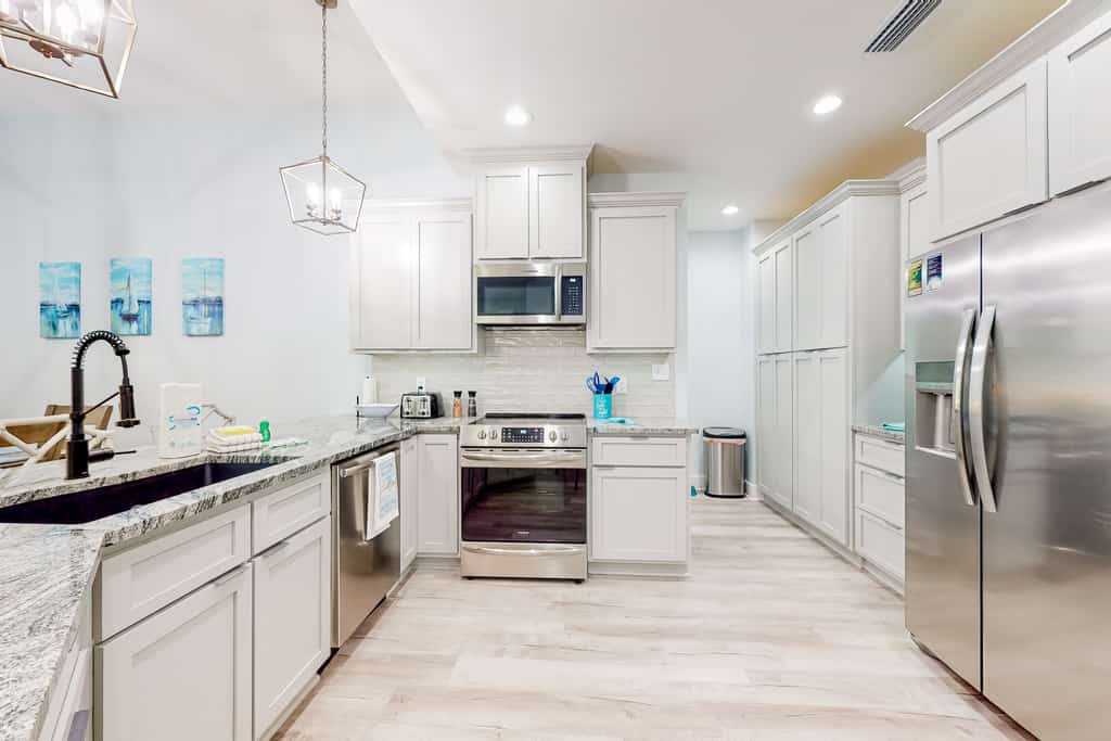 The kitchen of a vacation rental in Dauphin Island, AL.